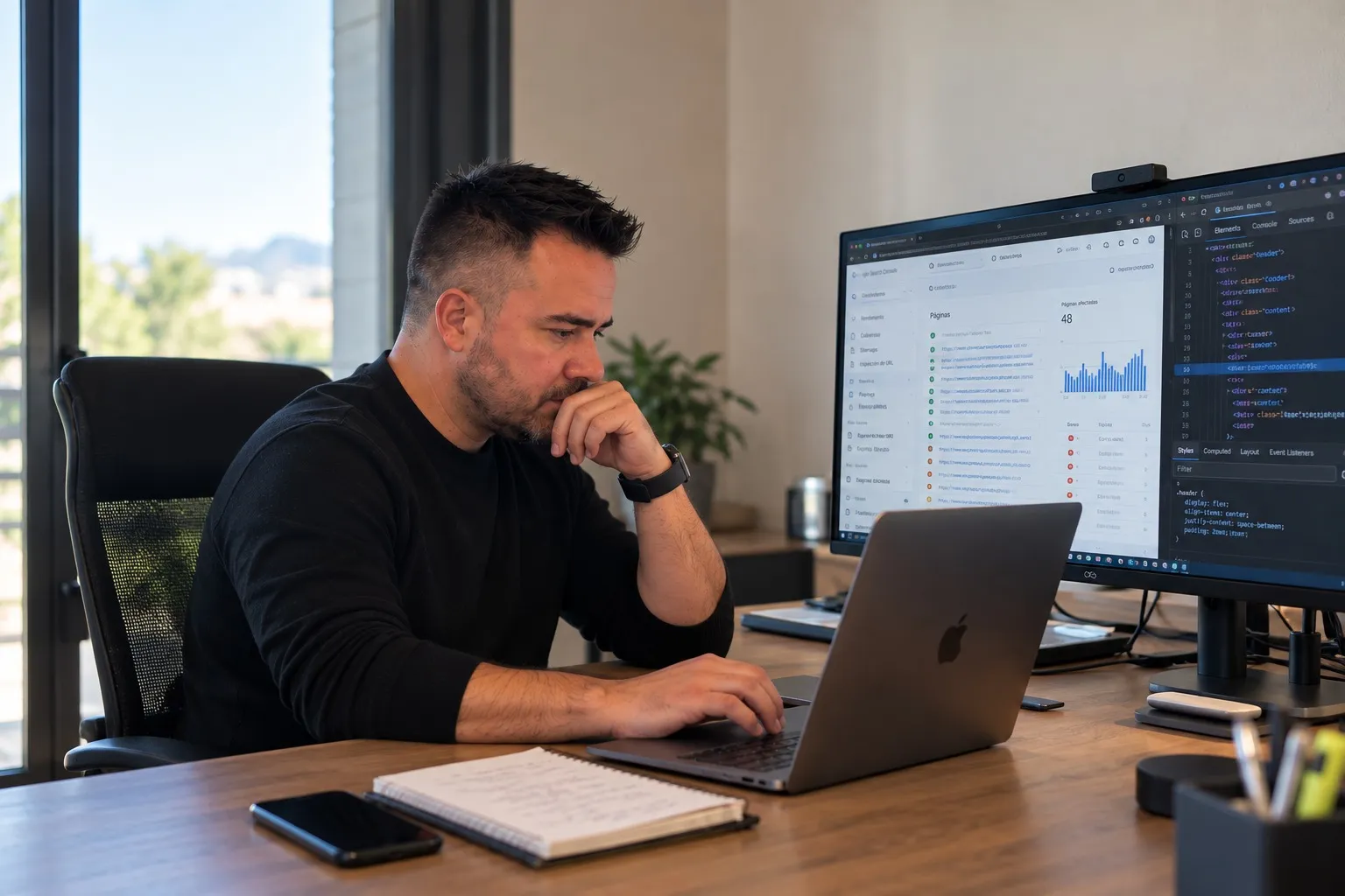 Andrés Marín analizando el SEO técnico de una web: rastreo, indexación y rendimiento